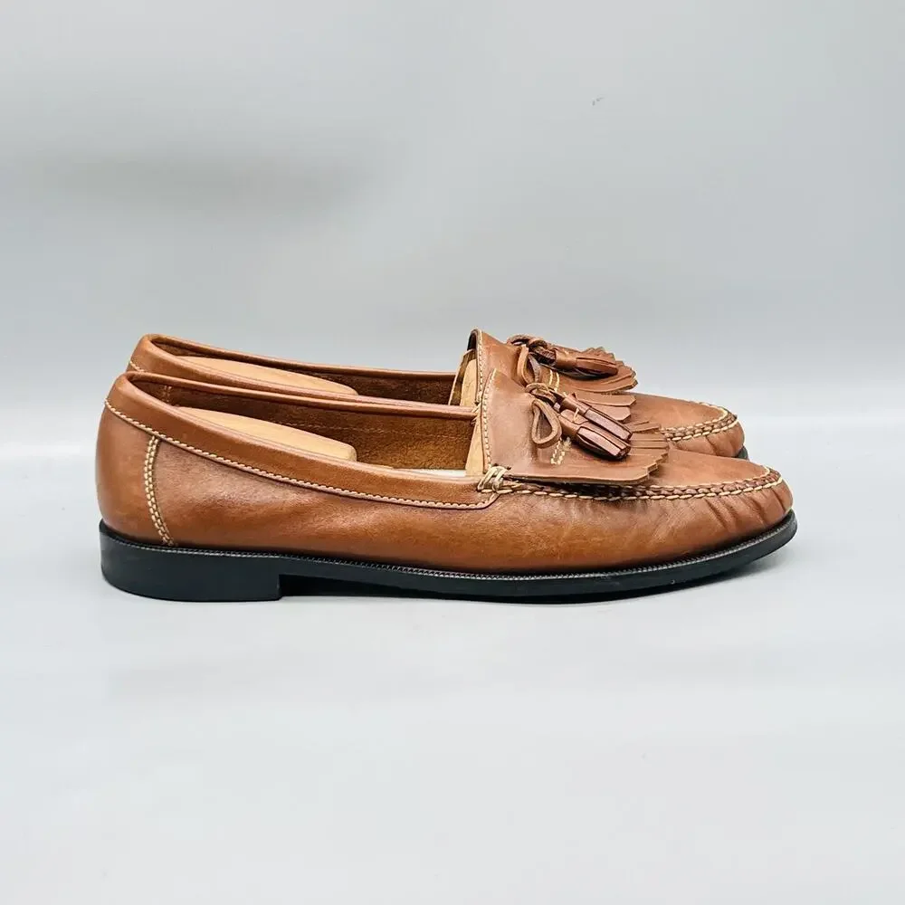 Cole Haan Shoes Men 10 Brown Leather Tassel Loafers Slip On Dress Classic